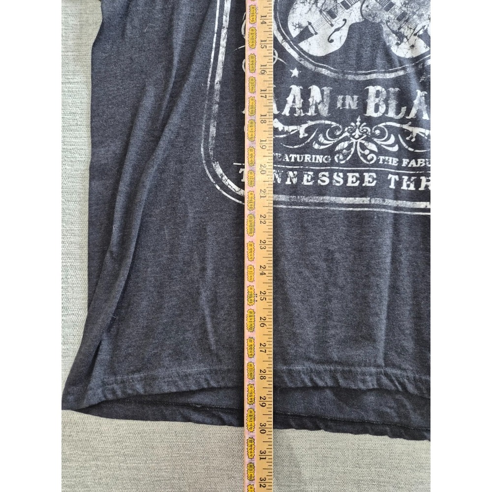 Johnny Cash Man In Black T Shirt Mens XL Gray Tennessee Three Graphic Crew Neck - Picture 3 of 5
